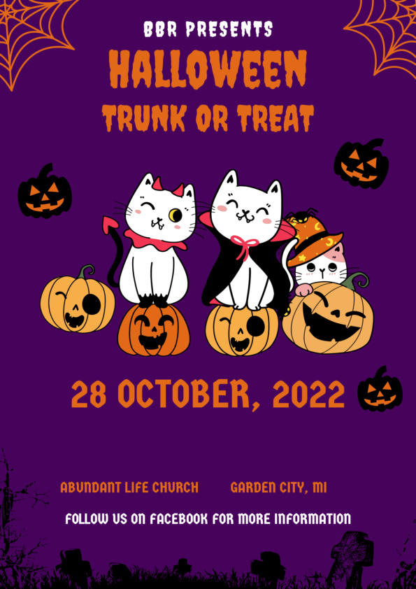 Purple And Orange Illustration Halloween Pet Costume Poster